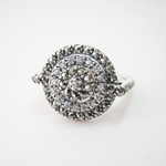 Round Cubic Zirconia and Marcasite Ring